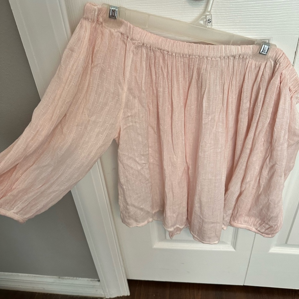 Off shoulder linen top